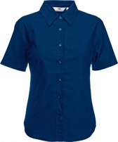 Fruit Of The Loom Vrouwen Dames-Fit Oxford-shirt Korte Mouwen (Marine)