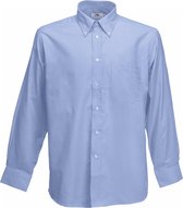 Fruit Of The Loom Heren Oxford-Shirt Lange Mouwen (Oxford Blauw)