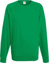 Fruit Of The Loom Heren Lichtgewicht Raglan Sweatshirt (240 GSM) (Kelly Groen)