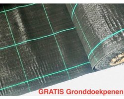 Campingdoek - Gronddoek - Worteldoek 5,25M X 5M totaal 26,25M² + 15 GRATIS grondpennen. Hoge kwaliteit, lucht en water doorlatend.