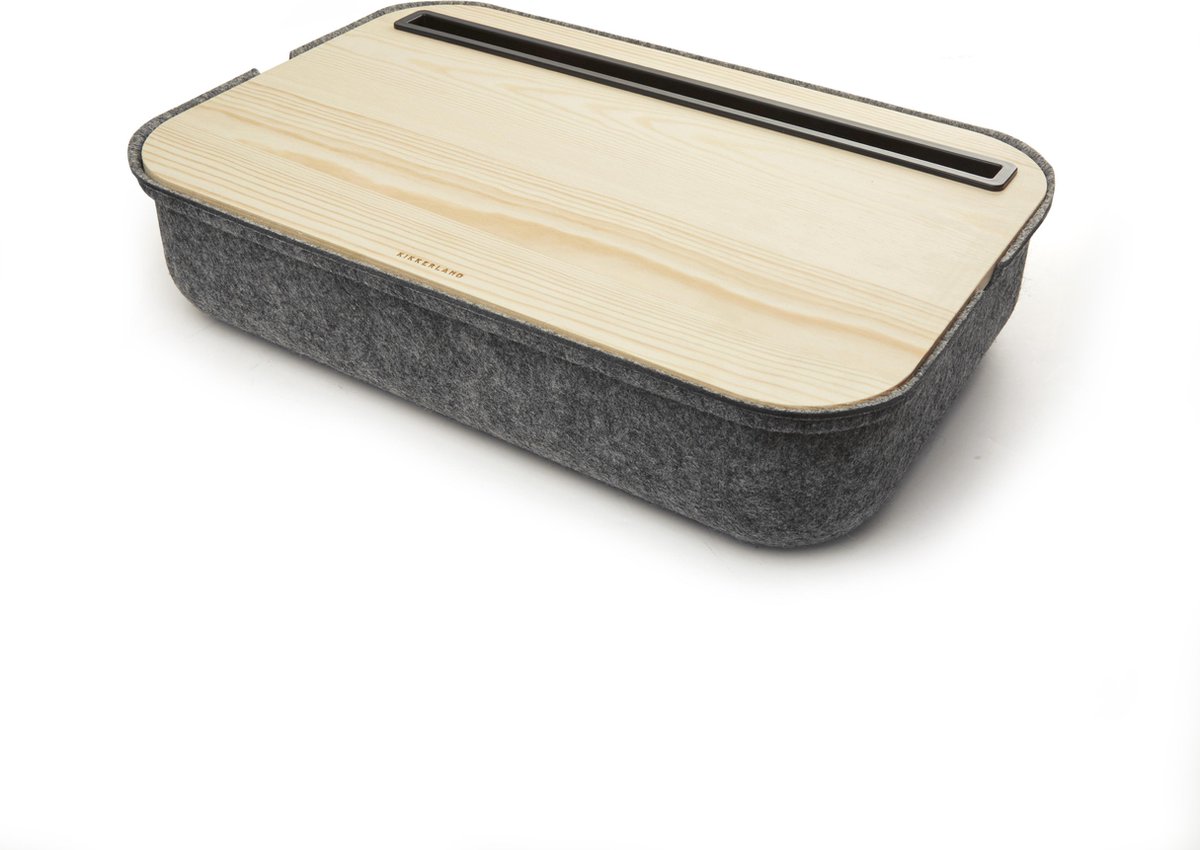 Kikkerland iBed Tablethouder - Met Opbergbak - Tabletaccessoires - Laptopstandaard - Thuiswerken - Hout
