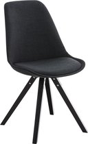 Clp Pegleg Bezoekersstoel - Stof - Vierkant - Zwart - Houten onderstel - Kleur zwart - Vierkant frame