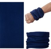 Fako Fashion® - Colsjaal - Gezichtsmasker - Bandana - Nekwarmer - Sjaal - Col - Microfiber Faceshield - Uni - Navy Blauw