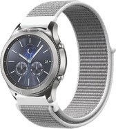 Shop4 - Bandje voor Samsung Galaxy Watch Active Bandje - Nylon Wit Grijs