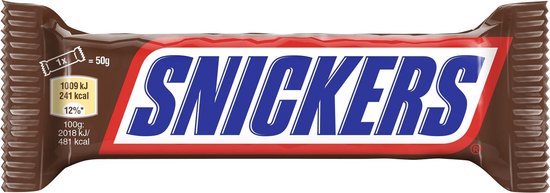 Snickers single chocolade reep - 32 stuks - in uitdeeldoos - Snickers