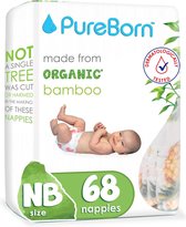 PureBorn bamboe luiers - Maat 1 (0-4.5kg) - 68 stuks | Pineapple