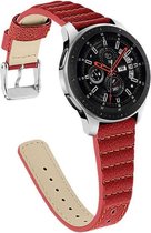 Smartwatch bandje - Geschikt voor Samsung Galaxy Watch 46mm, Samsung Galaxy Watch 3 45mm, Gear S3, Huawei Watch GT 2 46mm, Garmin Vivoactive 4, 22mm horlogebandje - PU leer - Fungus - Stiksel
