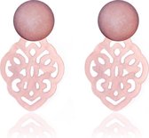 ARIA OORBELLEN VAN RESIN - ROZE - N20SS146 - ZATTHU JEWELRY