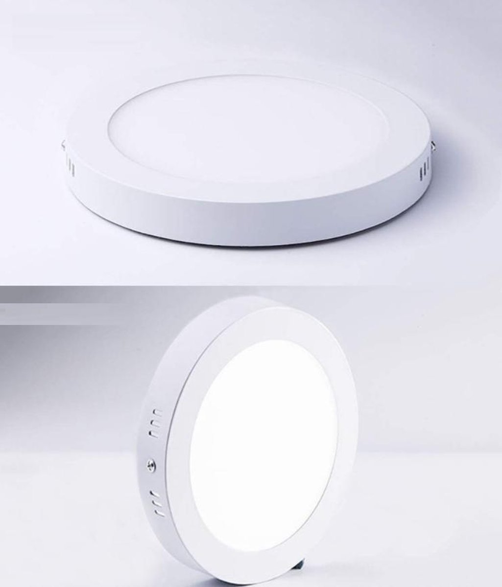 Pack 3 stuks LED panelen 18W Opbouw 6500 Kelvin (wit) rond