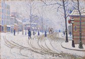 Paul Signac, Sneeuw Aan De Boulevard De Clichy In Parijs, 1886 op canvas, afmetingen van dit schilderij zijn 100x150 cm