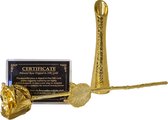 United Entertainment ® - Gouden Roos met Gouden Vaasje in Luxe lederen doos