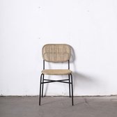 Giga Meubel Stoel Webbing - 46 x 42 x 78 cm - Bohemian Stijl - Grijs