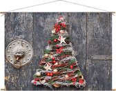 Kerst Doek - 120x90 Cm - Kerstboom Op Doek - Textiel Poster - Decoratie - Winter Poster - Kerst Decoratie - Nature's Gift - Kerstversiering