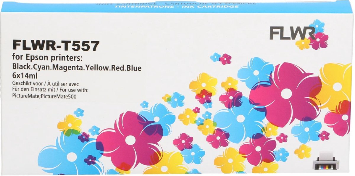 FLWR - Inktcartridge / T557 picturepack / Zwart en Kleur - Geschikt voor Epson