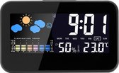 Weerstation-klok met alarm-datumfunctie en kleurendisplay draadloos en USB