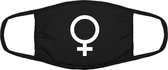 Vrouwen logo mondkapje | feminisme | gezichtsmasker | bescherming | bedrukt | logo | Zwart / wit mondmasker van katoen, uitwasbaar & herbruikbaar. Geschikt voor OV
