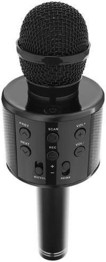 Karaoke Microfoon - Draadloos - Bluetooth Verbinding - Zwart - Voor de gezelligste feestjes - WT-858