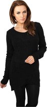 Urban Classics Sweater/trui -XS- Long Wideneck Zwart