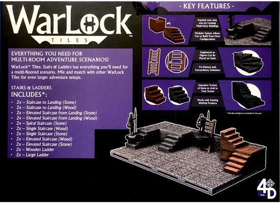 Thumbnail van een extra afbeelding van het spel WarLock Dungeon Tiles: Stairs and Ladders