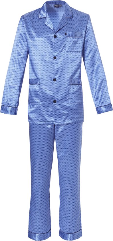 Heren pyjama Robson satijn 27182-713-6 - Blauw | bol.com