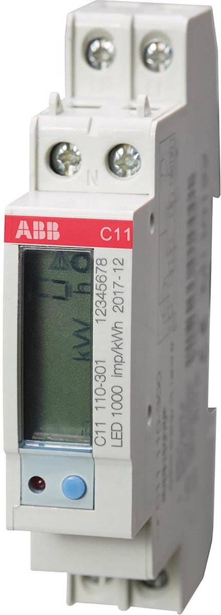 ABB C11 1 Fase kWh meter 40A met puls uitgang | bol
