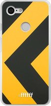 Google Pixel 3 Hoesje Transparant TPU Case - Safety Stripes #ffffff