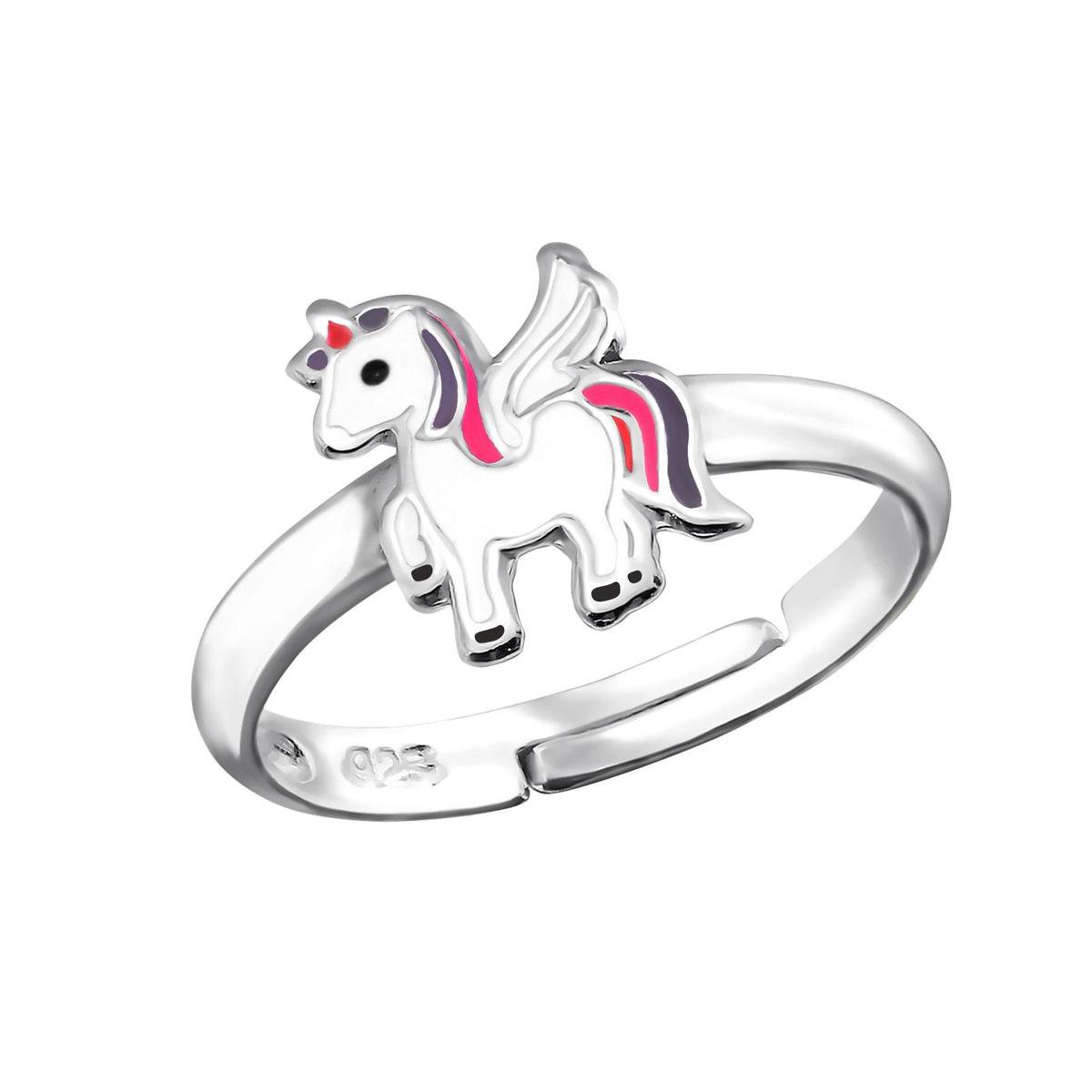 WeLoveSilver - zilveren eenhoornring kind - vleugels - nikkelvrij