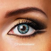 Kleurlenzen - Glossy Blue - jaarlenzen met lenshouder - blauwe contactlenzen Fashionlens®