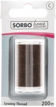 Sorbo Home Essentials naaigaren bruin - 200 m - 100% polyester - sterk bruin garen - 170079