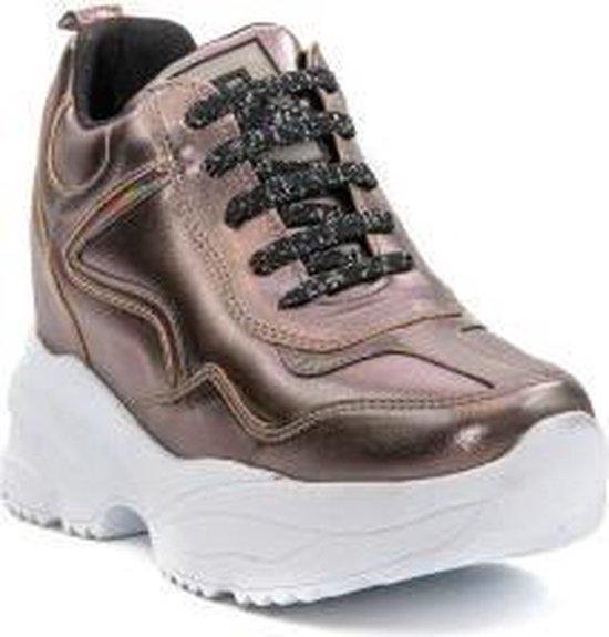 Ewoll Dames sport Sneaker met hoge zool - Brons - Maat 36 | bol.com