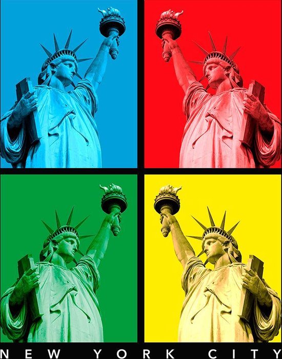 Signs-USA New York Statue of Liberty - coloured - Wandbord - 30 x 40 cm