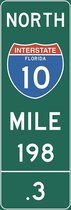 Signs-USA Verkeersbord - Mile Marker Amerika - Florida - Wandbord - 55 x 20 cm