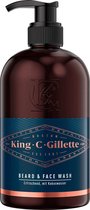 King C. Gillette Baardshampoo en wasgel met kokoswater, Arganolie en Avocado-olie (350 ml)