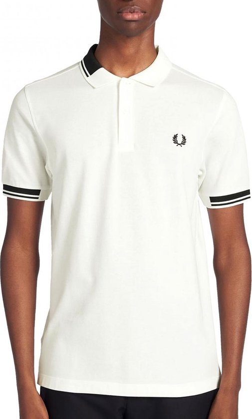 Fred Perry - Abstract Collar Polo Shirt - Polo Shirt Wit - XS - Wit