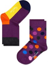 2-pack Happy Socks Kids Big Dot Sokken, Paars - Maat 27-30