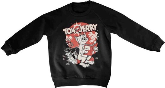 Tom And Jerry Sweater/trui kids -Kids tm jaar- Vintage Comic Zwart