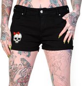 Banned Korte broek -Taille, 28 inch- Skeleton hands Zwart