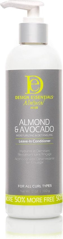 Design Essentials Almond & Avocado Leave in conditioner - 340 g -50% meer voor dezelfde prijs - Alle krultypes