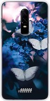 OnePlus 6 Hoesje Transparant TPU Case - Blooming Butterflies #ffffff