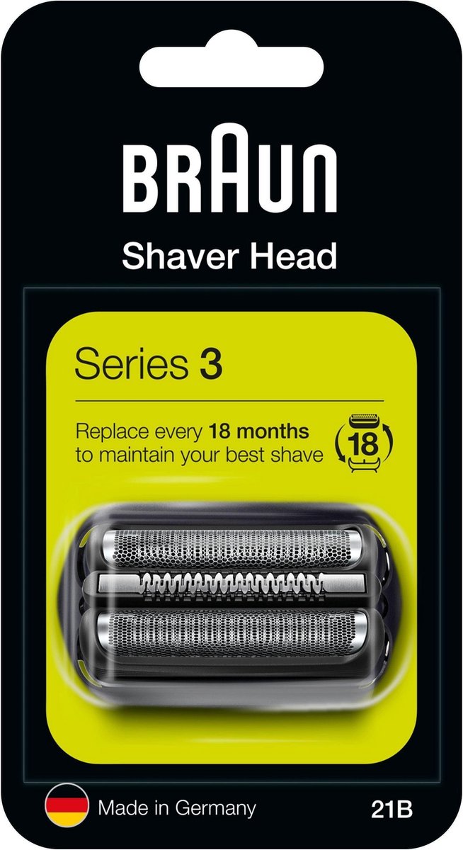 Braun Series 3 21B Foil & Cutter Zwart - Vervangend Scheerblad
