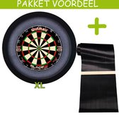 Dartbaan Pro - Dual Core-90 x 300 Inclusief Oche-Dartbordverlichting Basic XL - (Zwart)