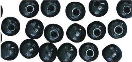 Zwarte hobby kralen van hout 10mm - 52x stuks - DIY sieraden maken - Kralen rijgen hobby materiaal