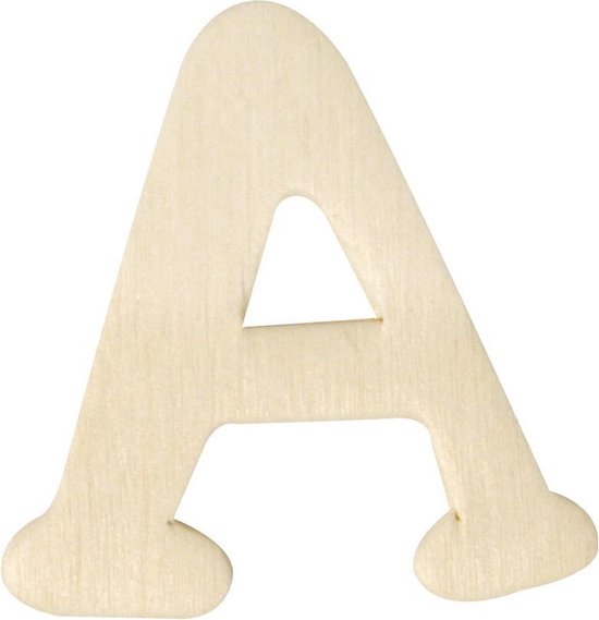 Houten letter A 4 cm