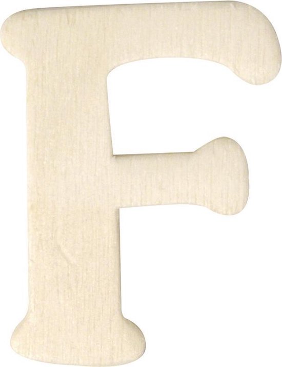 Houten letter F 4 cm