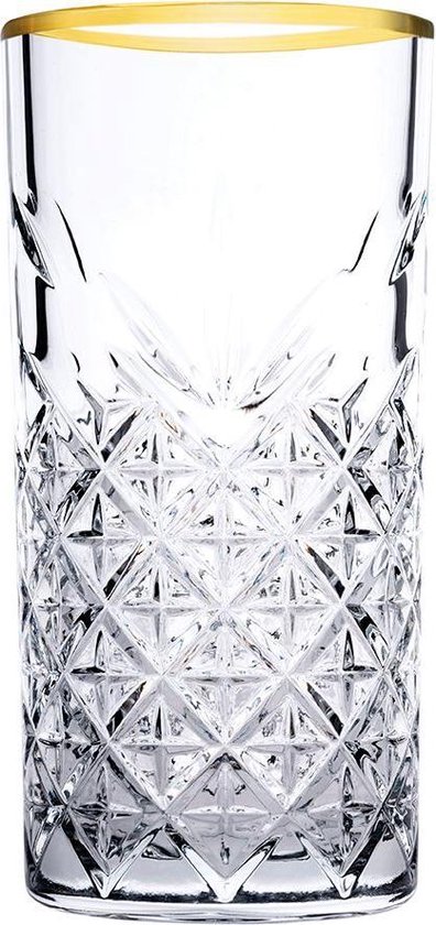 TIMELESS GOLDEN TOUCH LONGDRINKGLAS 300 ML - set van 4 Lifestyle Trading B.V.