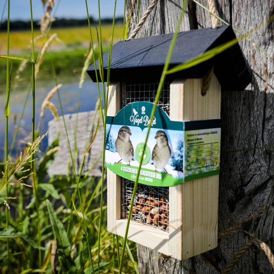 Complete Vogel-Buffet Picknick Vogelvoederhuisje voor Mussen inclusief Vogelvoer - Baza Seeds