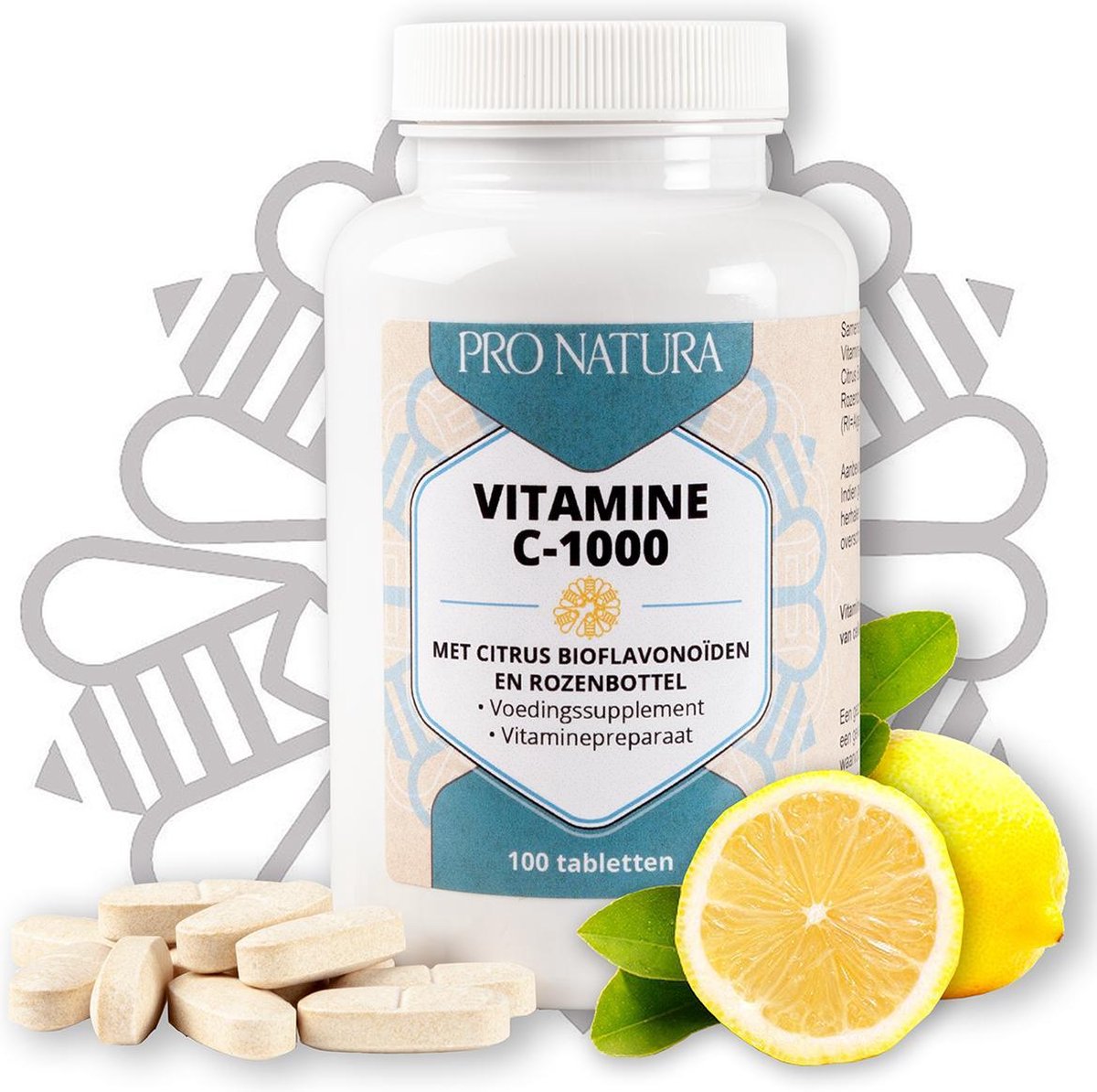 Pro Natura Vitamine C - 100 tabletten van 1000 MG (C-1000) - Voedingssupplement - Vitaminepreparaat