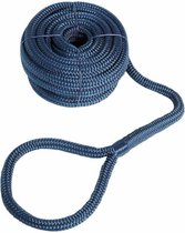 Dubbel gevlochten landvast 12 mm met oog 40 cm Navy