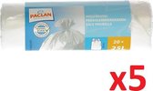 PACLAN Vuilniszakken 25Liter Pedaalemmerzakken Recycle 50x60cm - 20 stuks x 5Rollen