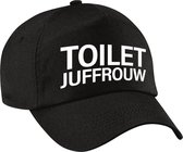 Toiletjuffrouw verkleed pet zwart voor dames en heren - toiletjuffrouw baseball cap - carnaval verkleedaccessoire voor kostuum